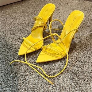Elegant Yellow Strappy Heels